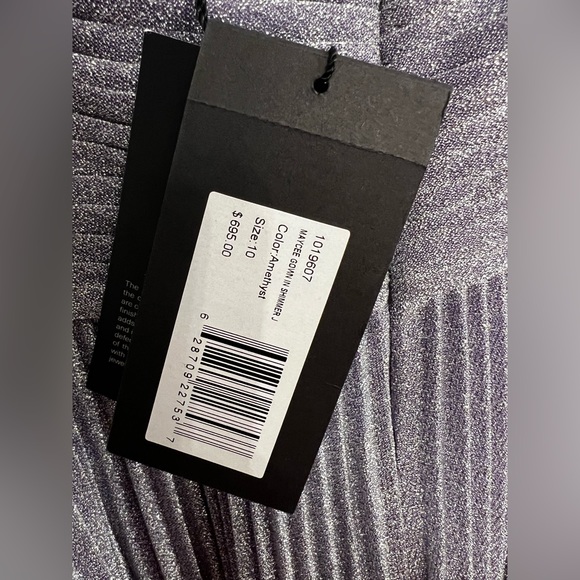 NWT $695 Halston Maycee Pleated Shimmer Jersey Gown Amethyst 10 - Picture 11 of 11